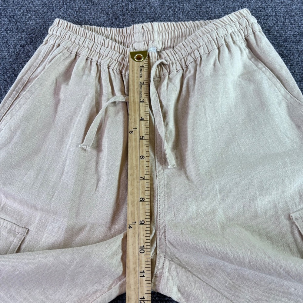Love Tree Cargo Pants Womens Small Beige Linen Blend Wide Leg Utility Relaxed - Picture 4 of 8